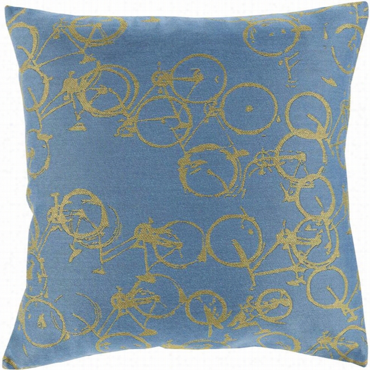 Surya Pedal Power Down Fill 18 Square Pillow In Slate A Nd Lime