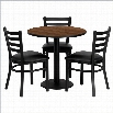 Flash Furniture 4 Piece Round Laminate Table Set in Walnut and Black