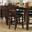 Trent Home Ameillia Counter Height Dining Chair in Dark Oak (Set of 2)