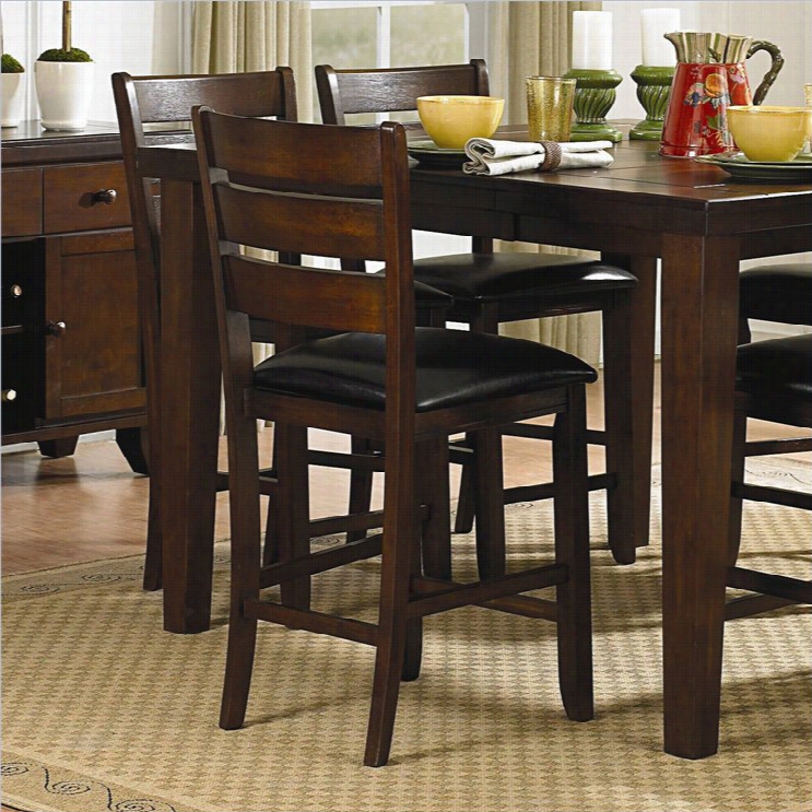 Trent Home Ameillia Counter Height Dining Chair In Dar Koak (set Of 2)