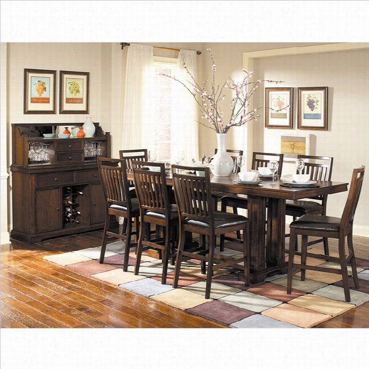 Trent Home Everett Counter Height Dining Table In Cherry