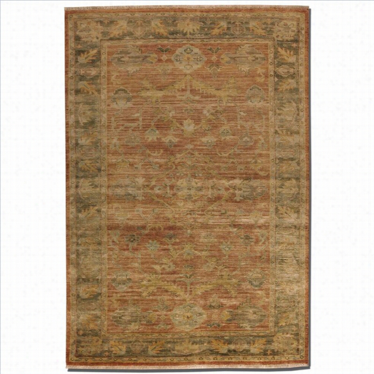 Uttermso Teleonora New Zealandwool Rug In Rust Ed And Olive Greem-8' X 10'