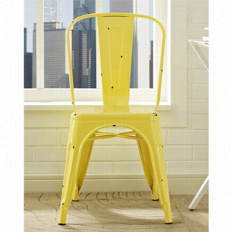 Walker Edison Metaal Cafe Chair In Antique Yellow