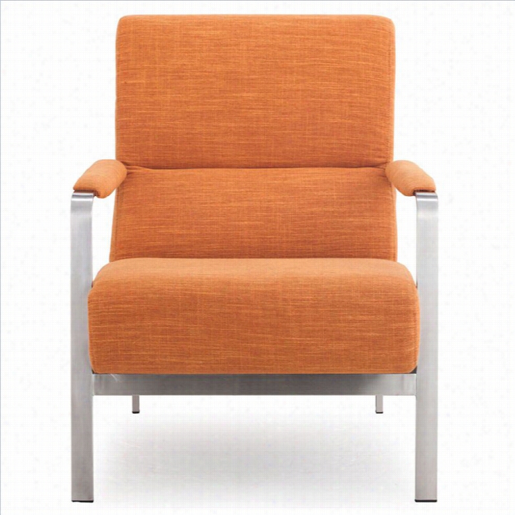 Zuo Jonkoping Fabric  Arm Chair In Orannge