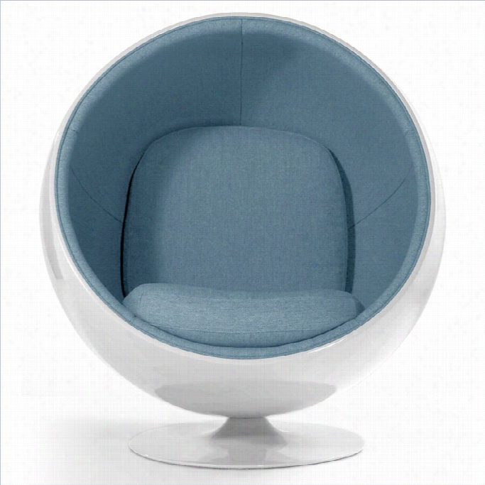 Aeon Furniture Luna Fiber Glass Egg Chair In White And Navy