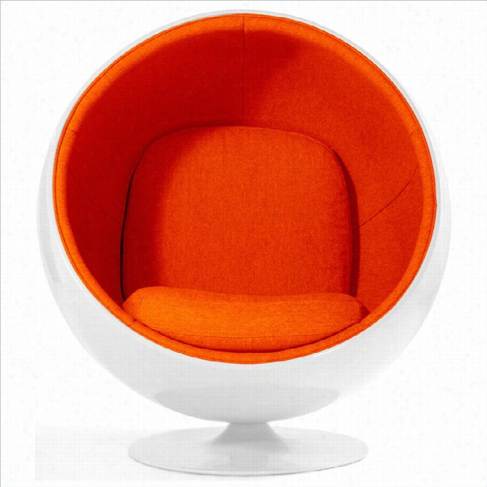 Aeon Furniture L Una Fiber Glass Provoke Chair In White And Orange