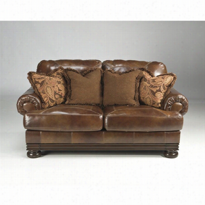 Ashley Furniture Hutchetson Leathher Loveseat In Harness