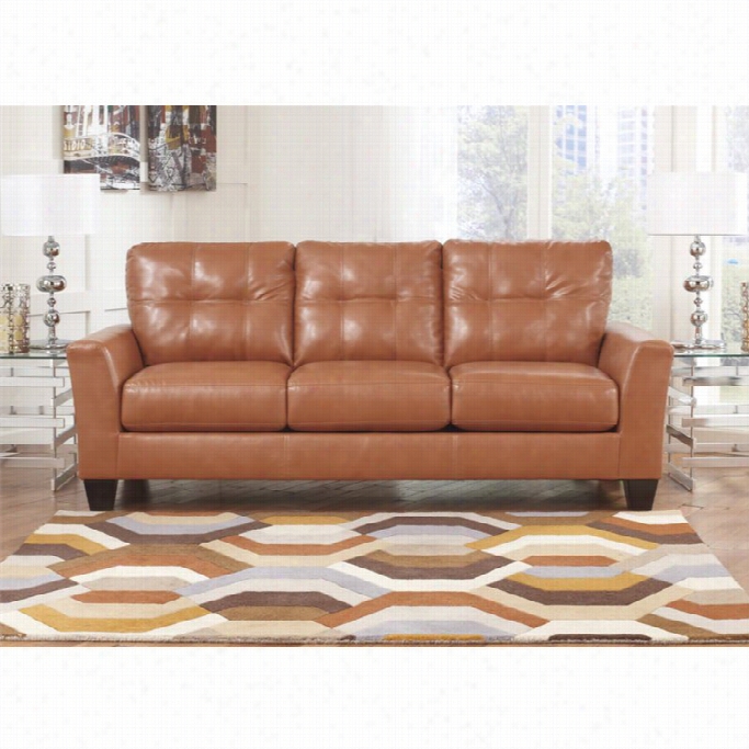 A$hley Furniture Ppaulie Le Ather Couch In Orang