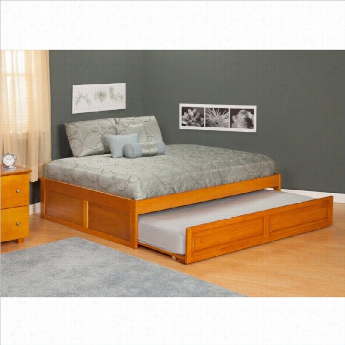 Atlantic Furniture  Concord Bed With Trundle Bed  In Caramel Latte-twin
