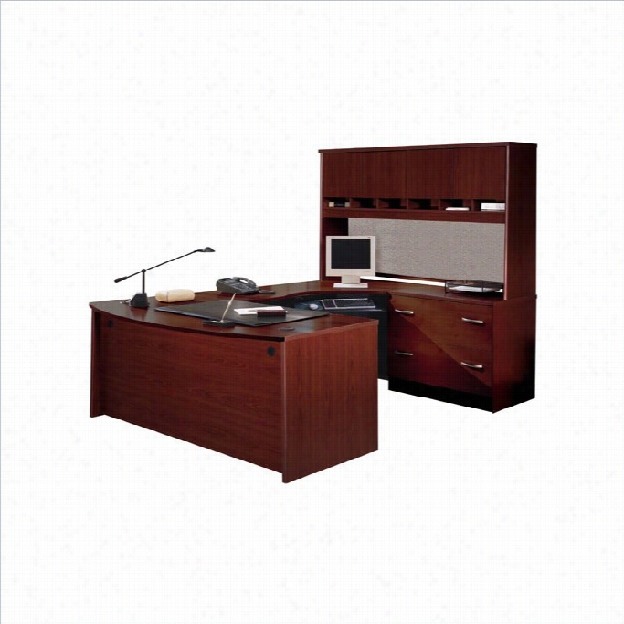 Bush Bbf Series C 4-piec E U-shape Right-hand Corner Desk Set In Mahogny