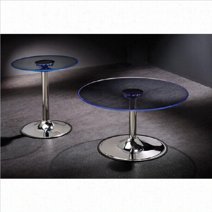 C Oaster 2 Piece Led Coffee And End Table Set In Chrome