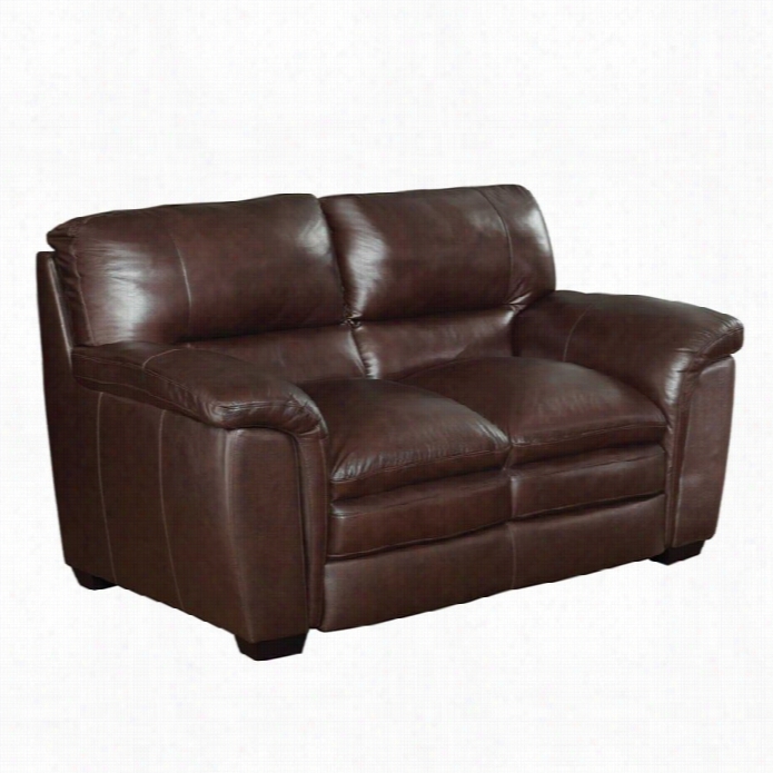 Coaster Burton Leather Loveseat In Burgundy