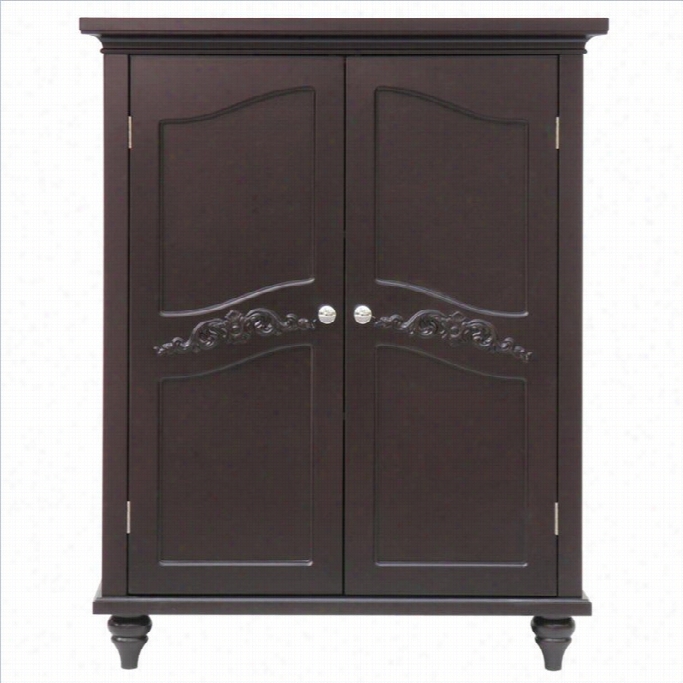 Elegant Home Fashions Versailles 2-door Floor Cabinet In Dark Espresso