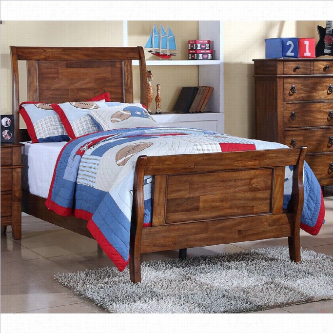 Proper State Tucson Youth Bed In Light Brown Lacquer-twin