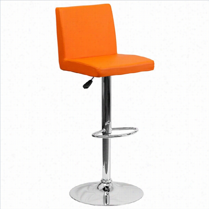 Flash Furnitu Re Contemporary Bar Stool In Orange