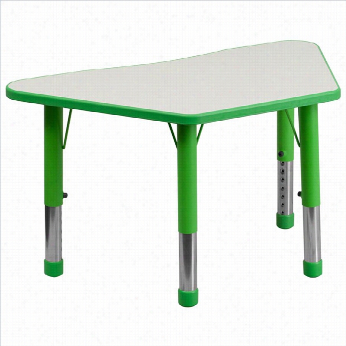 Flash Furniture Plastic T Rapezoidal Alertness Table In Gr Een