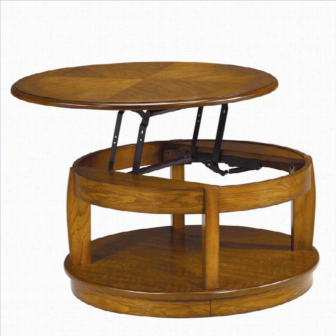 Hammary Ascend Round Lift Top Cocktail Table In Medium Oak