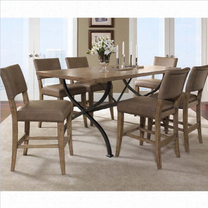 Hillsdale Charleeston 7 Pc Counter Height Dining Set W/ Minister Stools