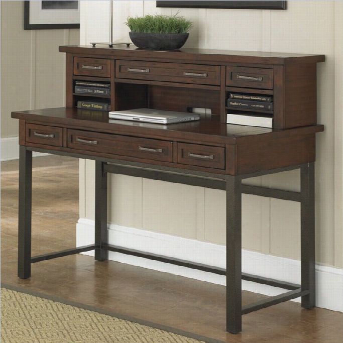 Home Styles Cabin Creek Executive Desk And Hutch In Chestnut Finish