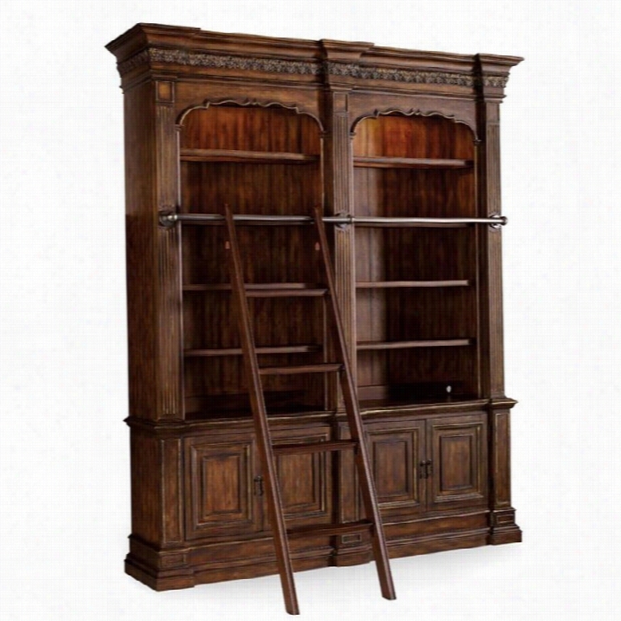 Hooker Furniture Adagio Double Bookcase With Ladder And Rail