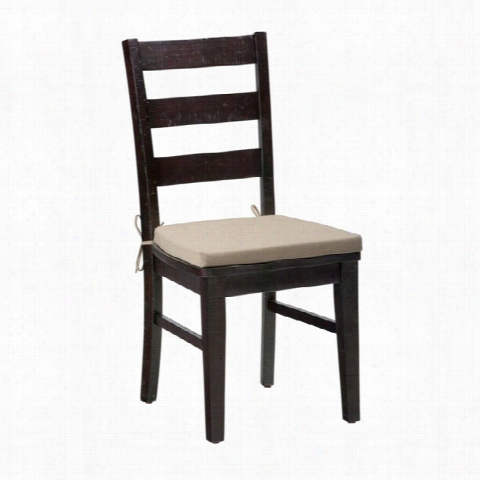 Jofran Prospect Creek Ladderback Dining Chair In Dark Wood (suit Of 2)