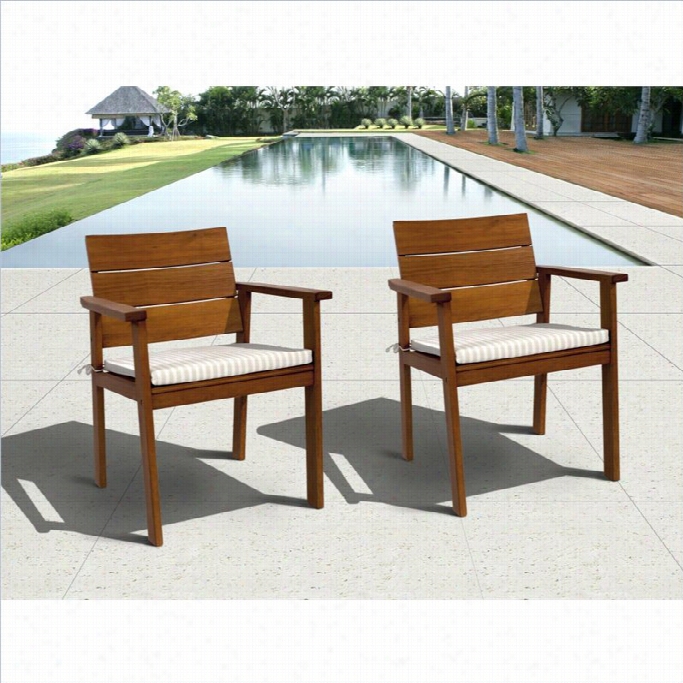 Nelson Easy Arver 2 Pc Patio Chairs Et Wiith Cushions In Eucalyptus