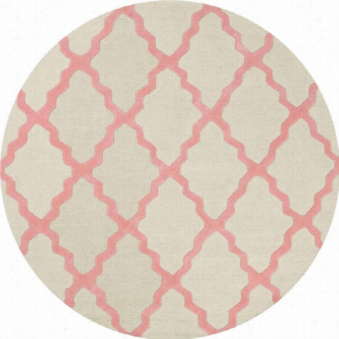 Nuloom 6' X 6' Index Hooked Marrakech Trellis Round Rug In Bubble Gum