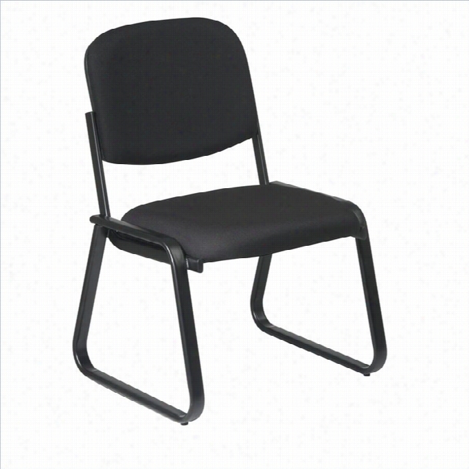 Office Stra Deluxe Sled Base Armless Guest Chair In Black