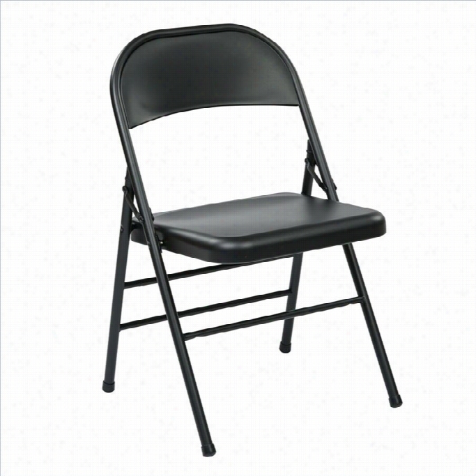 Office Tsar Ff Serie Sfolding Chair With Metal Seat And Back In Black