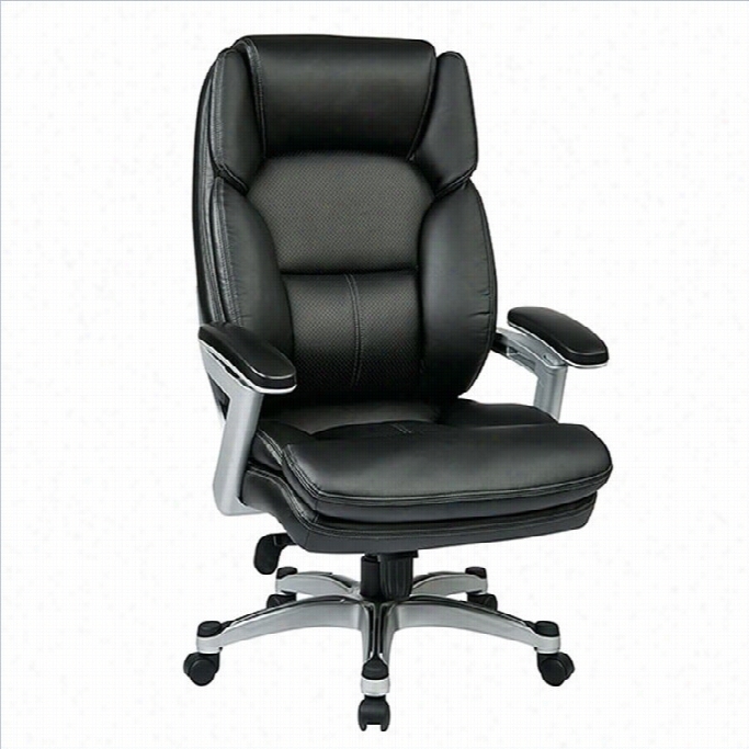 Office Star Oph Series Eco Leather Office Chair In Silver And Black