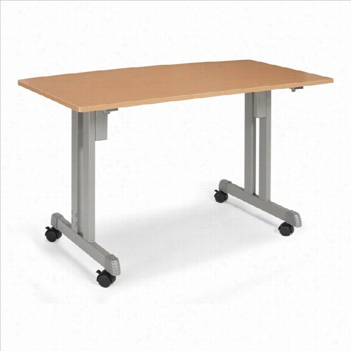 Ofm Multi-use 48 Table With Silvery Fframe In Maple