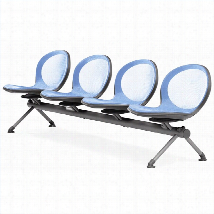 Ofm Net Beam Guest Chair With 4 Seats In Sky Blue