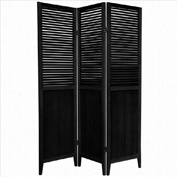 Oriental Beadboa Rd 3 Panel Room Divider In Black