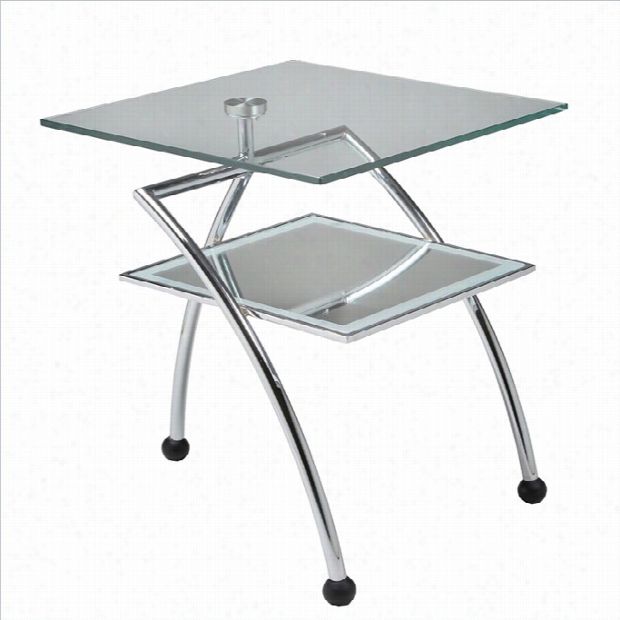 Pastel Furniture Hakkasan 20 Square Glss Top End Table In Chrome