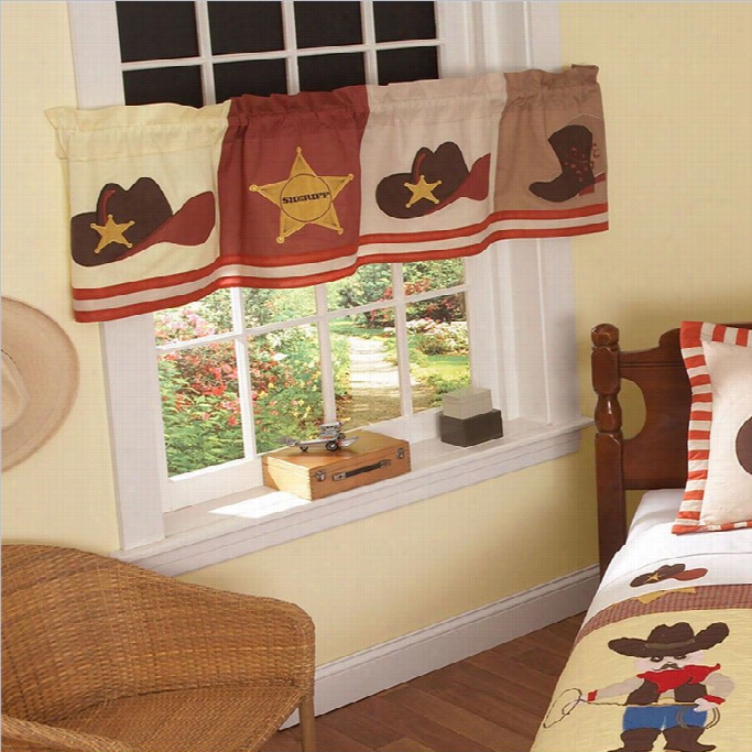 Pem Amerca Cowboys Window Valance Wit H Shsriff Asterisk Pattern