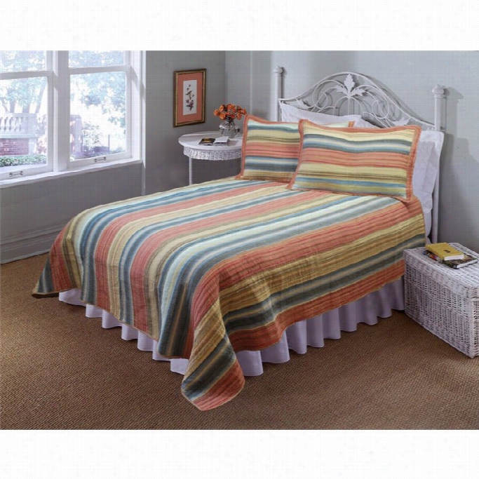 Pem America Vintage Chic Quilt With 2 Shams-full Or Queen