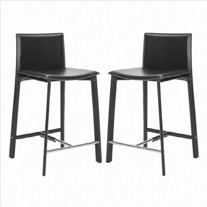 Safavieh Anastasia 24 Counter Stool In Black (set Of 2)