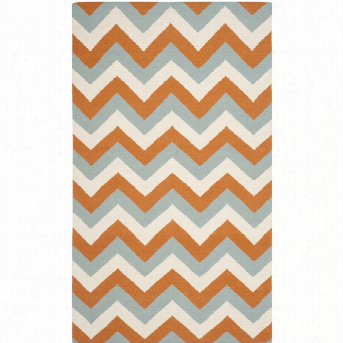 Safavieh Dhurries Terracotta Contemporay Rug - 5' X 8'