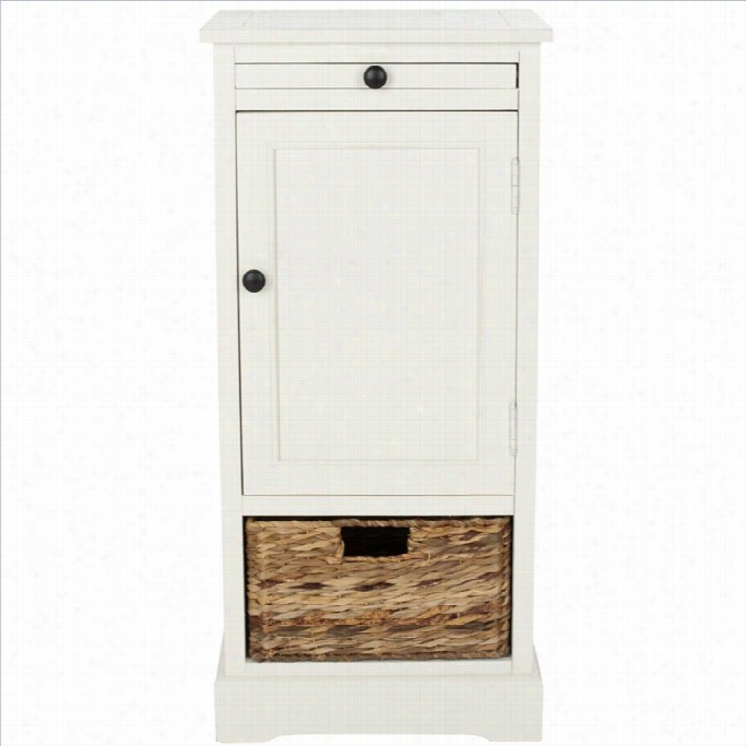 Safaiveh Randy Wood Tall Storage Unit In Cream