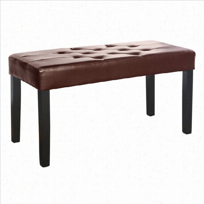 Sonax Corliving Fresno Faux Leather Bench In Brown