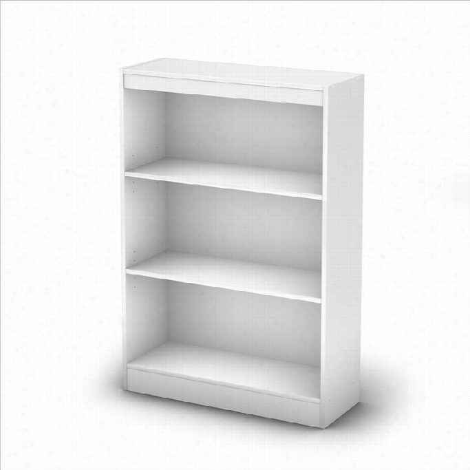 South Shore 3 Shelf Bookcase In Pue White