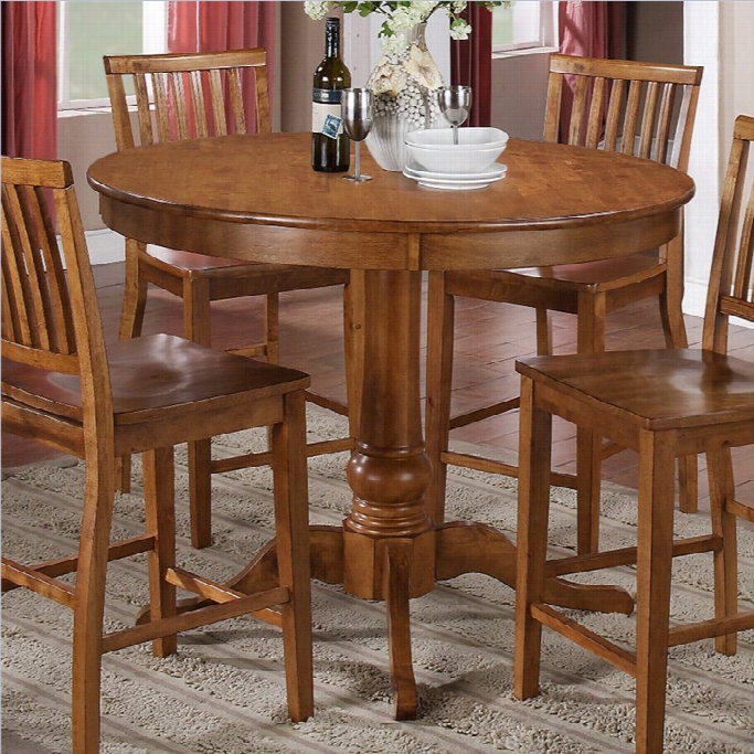 Steve Silfer Company Cansice Round Counter Height Dining Table In Oak