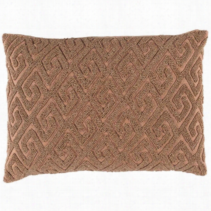 Surya Marielle Down Fill 13 X 19 Pillow In Brown And Red