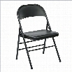 Office Star FF Series Folding Chair with Metal Seat and Back in Black