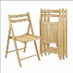 Winsome 4 Piece Folding Chair Set in Beech Finish