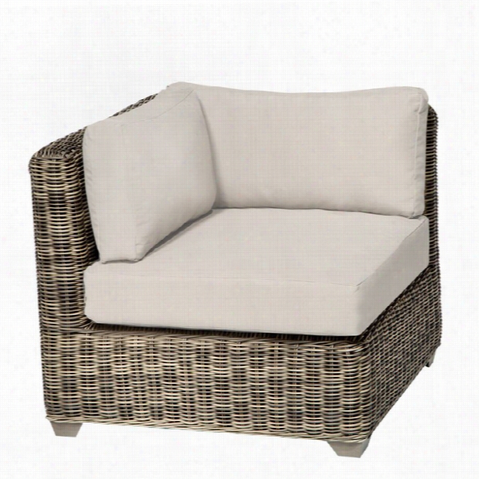 Tkc Cape Cod Outdoor Wiccker Corner  Chair In Beige