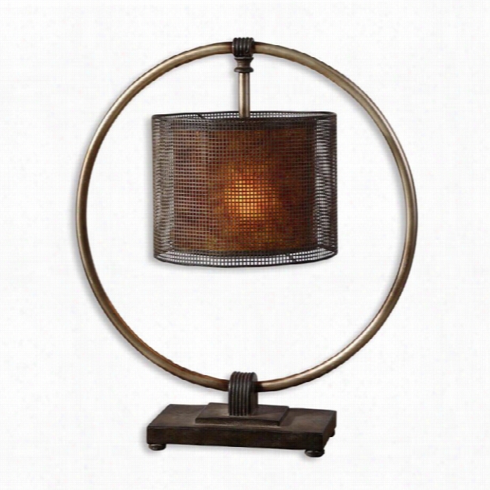 Uttermost Dalou Death By The Halter  Shade Table Lamp In Rustic Dark Brown