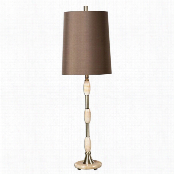 Uttermost Rilcand Ivory Marble And Brass Lamp