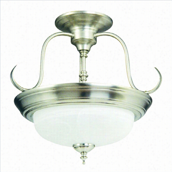 Yosemite Home Decor 2 Lights Semi-flush Mount In Satin Nickel