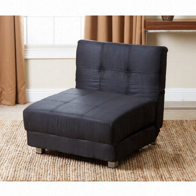 Abbyson Living Reenah Armless Sleeper Microfiber Chair Bed In Black